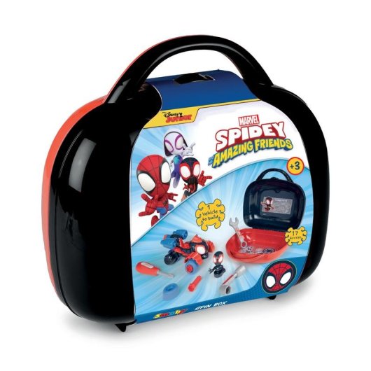 Valigetta Attrezzi Spiderman Smoby Spidey Spin Box 3+ Anni 4 Accessori