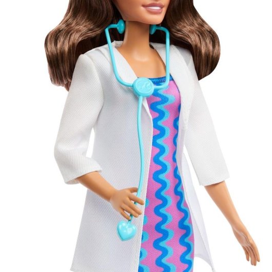 Bambola Barbie Professione Medica JKF76 con Fonendoscopio e Vestibilità Rimovibili
