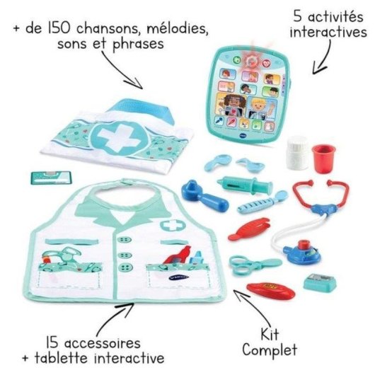 Kit de Juego Médico Electrónico VTech con Tableta Interactiva y 15 Accesorios
