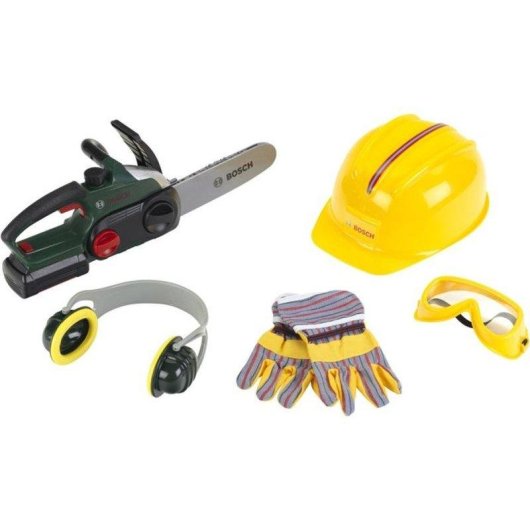 Klein Bosch Mini Set Holzfäller Elektro Motorsäge 5 Teile 3-7 Jahre