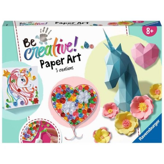 Kit di artigianato 3 in 1 Ravensburger Paper Art Maxi 9 creazioni
