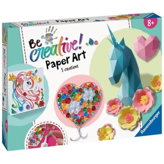 Kit di artigianato 3 in 1 Ravensburger Paper Art Maxi 9 creazioni