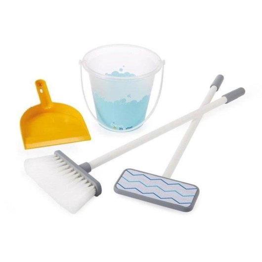 Carrozzina Pulizie Ecoiffier Clean Home - Scopa, Paletta, Secchio e Straccio