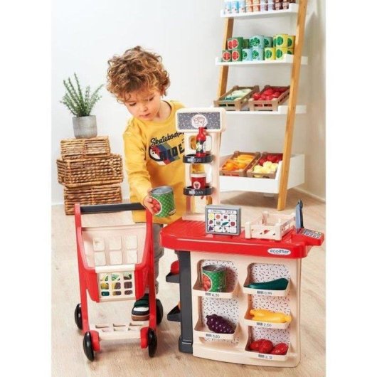Cassa e Carrello Ecoiffier 1676 Supermercato Gioco di Ruolo