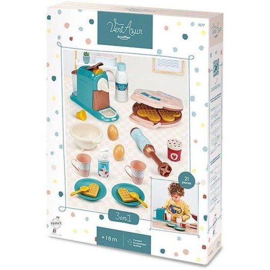 Set Giochi Cucina Bambini Ecoiffier Coffret Gourmand 21 Pezzi con Macchina per Waffle