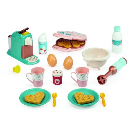 Set Giochi Cucina Bambini Ecoiffier Coffret Gourmand 21 Pezzi con Macchina per Waffle