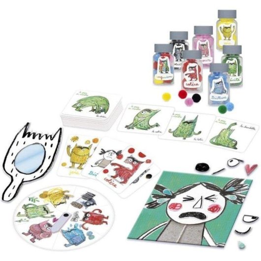 Kit Attività Emozioni Nathan 10 Attività + Schede + Ruota + Specchio + Lavagna Magnetica