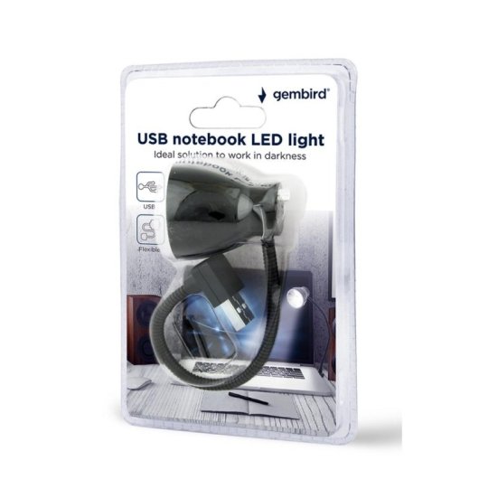 USB-LED-Schreibtischlampe Gembird NL-02 Schwarz mit flexiblem Hals