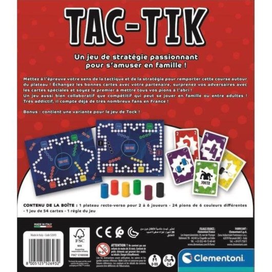 Juego de mesa Clementoni Tac-Tik Estrategia Familiar 2-6 Jugadores 8+
