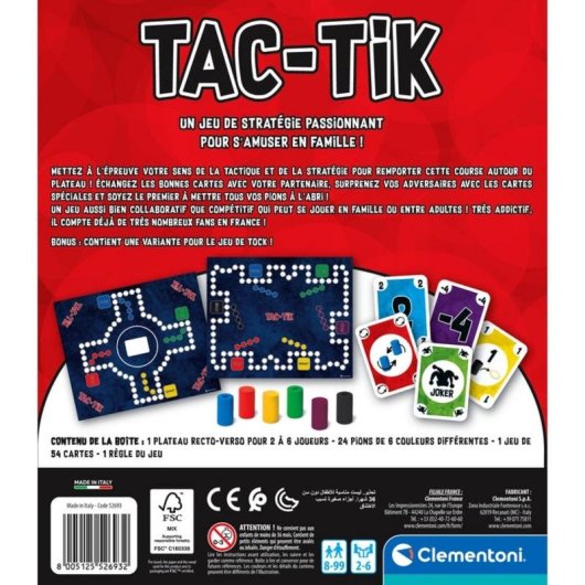 Juego de mesa Clementoni Tac-Tik Estrategia Familiar 2-6 Jugadores 8+