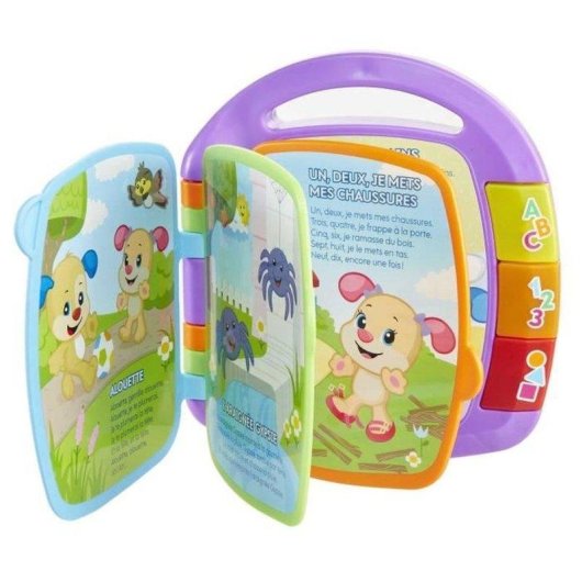 Libro musical interactivo Fisher-Price Laugh & Learn con 6 canciones y botones luminosos