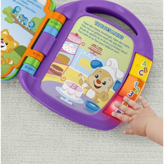 Libro musical interactivo Fisher-Price Laugh & Learn con 6 canciones y botones luminosos