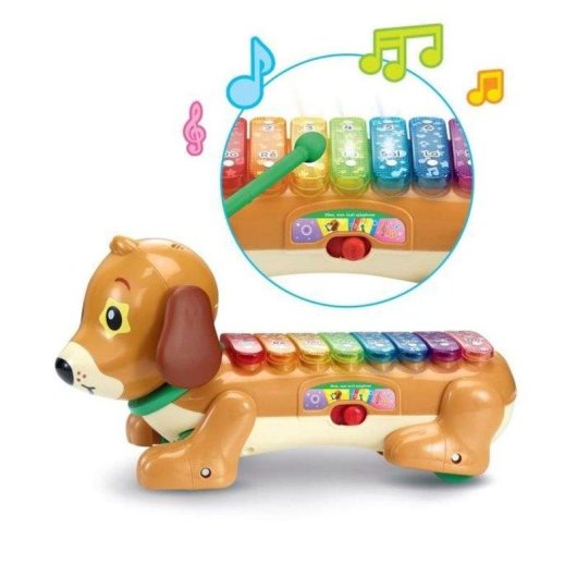 Xilófono perruno arrastrable VTech Baby Elton con 8 teclas luminosas y 3 modos
