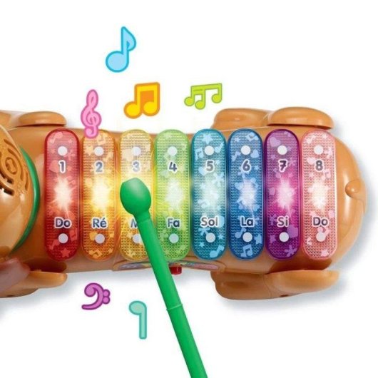 Xilófono perruno arrastrable VTech Baby Elton con 8 teclas luminosas y 3 modos