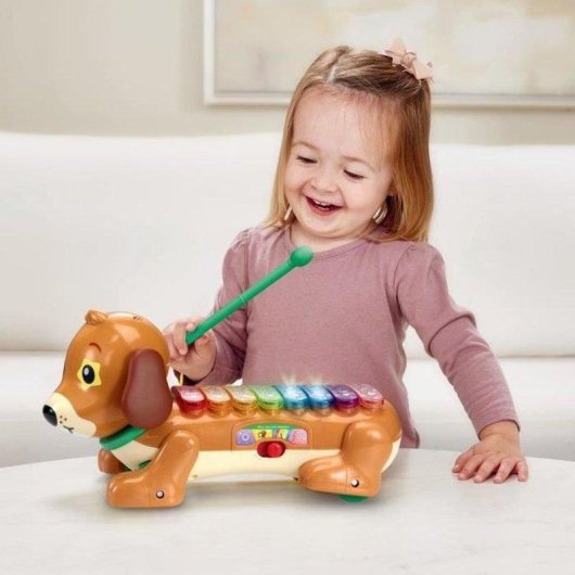 Xilófono perruno arrastrable VTech Baby Elton con 8 teclas luminosas y 3 modos
