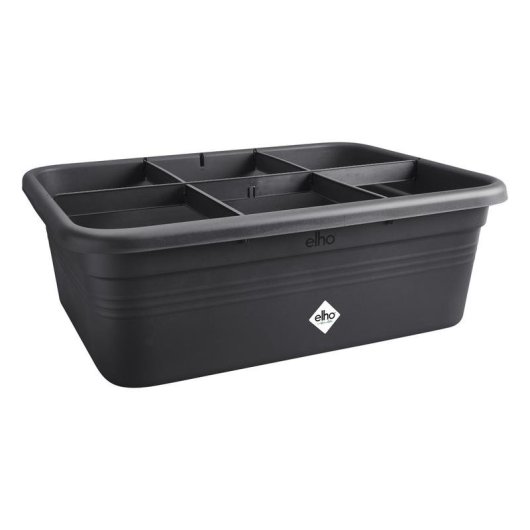 Elho Green Basics Jardinière Rectangulaire 84L Plastique 100% Recyclé Avec Drainage