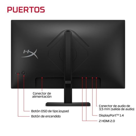 Monitor HP HyperX OMEN 24 G2 23,8" FullHD 180Hz IPS 1ms FreeSync Ajuste altura