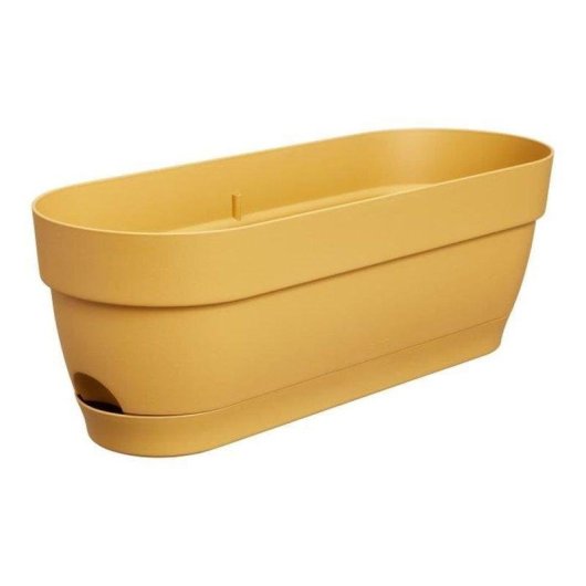 Jardinière Elho Vibia 50 cm Rose Empolvé Réservoir d'Eau Intégré Plastique Recyclé Mat