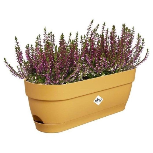 Jardinière Elho Vibia 50 cm Rose Empolvé Réservoir d'Eau Intégré Plastique Recyclé Mat