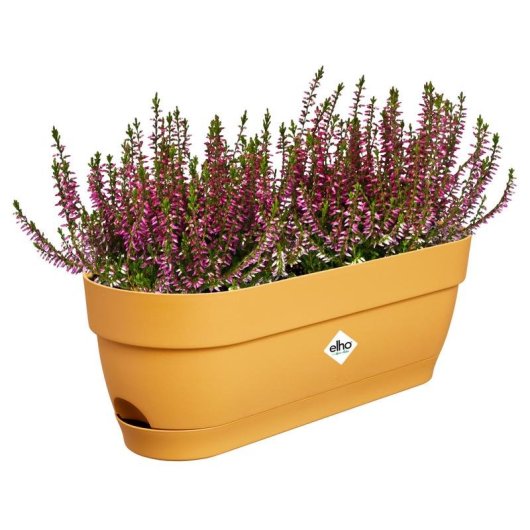 Jardinière Elho Vibia 50 cm Rose Empolvé Réservoir d'Eau Intégré Plastique Recyclé Mat