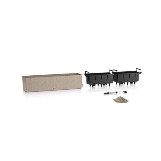 Blumenkasten Lechuza Balconera Stone 80 Beige mit 5L Wassertank