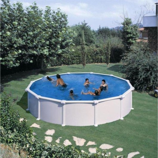 Piscine démontable Gre Kitpr358 3,70 m structure acier liner azul filtre sable