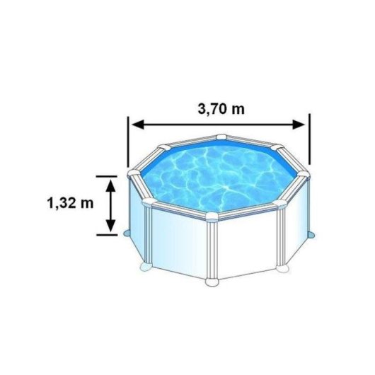 Piscine démontable Gre Kitpr358 3,70 m structure acier liner azul filtre sable