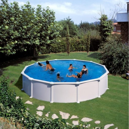 Piscine démontable Gre Kitpr358 3,70 m structure acier liner azul filtre sable