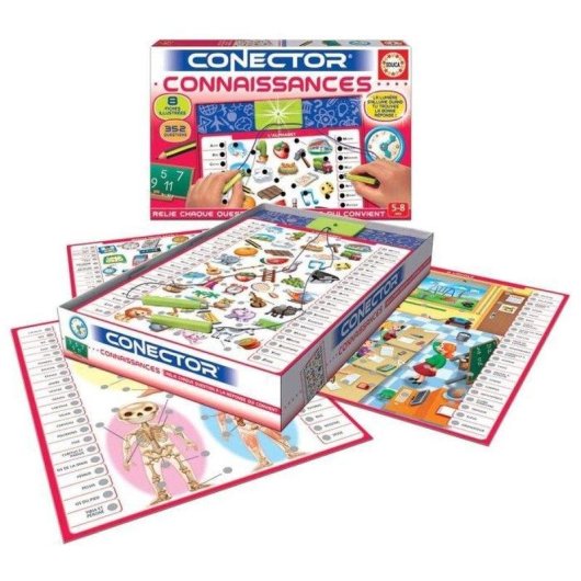 Jeu de plateau Educa Connector Connaissances 352 questions 8 fiches