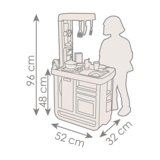 Cucina Giocattolo Smoby Bon Appétit 96 cm 23 Accessori Effetti Sonori