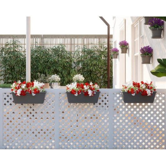 Bac à fleurs Artevasi Venezia Re Kit Rectangulaire 50 cm Gris Clair