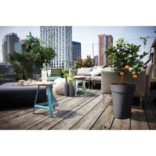 Soubassement rond ELHO Loft Urban 30 cm Gris Anthracite Plastique