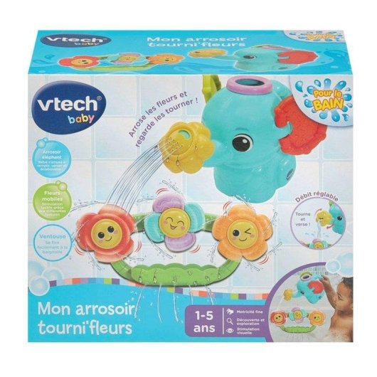Jogo de Banho VTech Mon Arrosoir Tourni'fleurs Elefante Azul