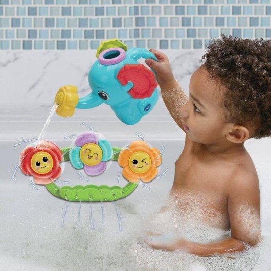 Jogo de Banho VTech Mon Arrosoir Tourni'fleurs Elefante Azul