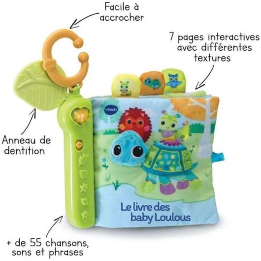 Libro musical de tela interactivo VTech Baby Toudoux des Loulous con luz y canciones