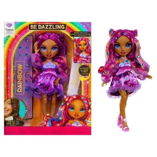 Muñeca Fashion Rainbow High Noemie Violette 28 cm Articulada