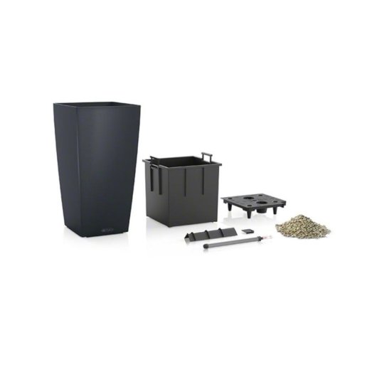Blumenkasten LECHUZA Cubico Color 40 Anthrazit 40x40x75cm Selbsbewaesserung 31L