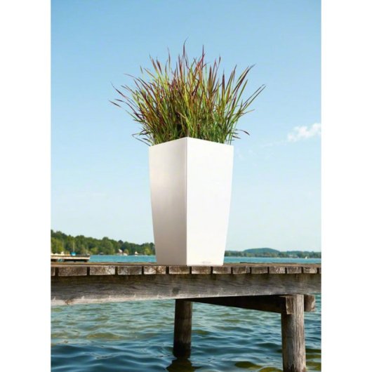 Blumenkasten LECHUZA Cubico Color 40 Anthrazit 40x40x75cm Selbsbewaesserung 31L