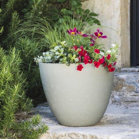 Jardinière Ronde EDA Element Ø50 cm 47 L Kaki Résistante UV Gel