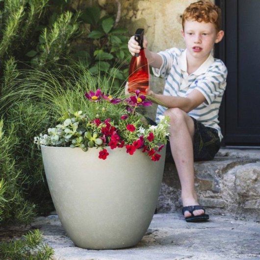 Jardinière Ronde EDA Element Ø50 cm 47 L Kaki Résistante UV Gel