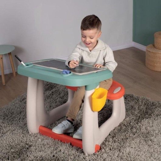 Mesa de atividades Smoby Petit Ecolier verde 80 acessórios 3-8 anos