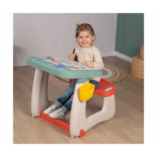 Mesa de atividades Smoby Petit Ecolier verde 80 acessórios 3-8 anos