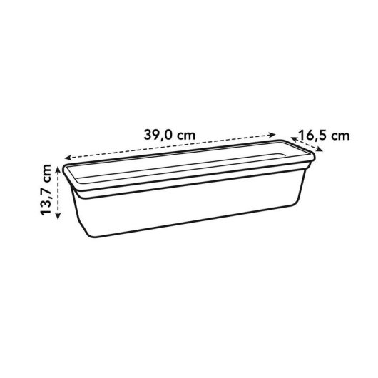 Jardinière Elho Green Basics 40 Rectangulaire 39x16.5x13.7 cm 6L Noir Plastique Recyclé
