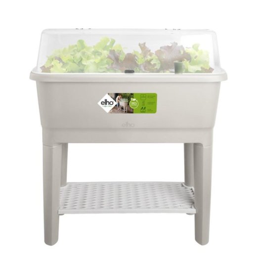 Potager surélevé Elho Noa 64L gris avec cloche et réservoir intégré
