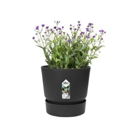 Jardinière Ronde Elho Greenville Round 40 31L Noir Mat 100% Plastique Recyclé
