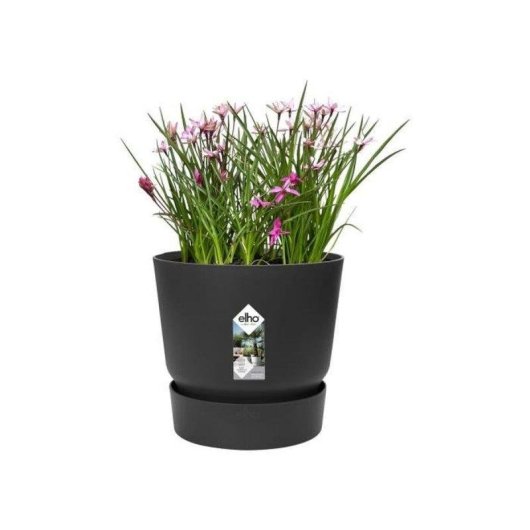 Jardinière Ronde Elho Greenville Round 40 31L Noir Mat 100% Plastique Recyclé
