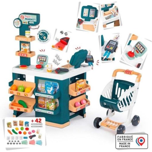 Gioco di Ruolo Supermercato Smoby con Carrello e 42+ Accessori