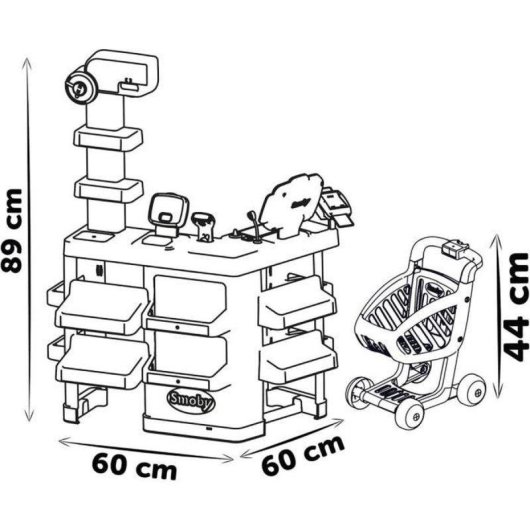 Gioco di Ruolo Supermercato Smoby con Carrello e 42+ Accessori