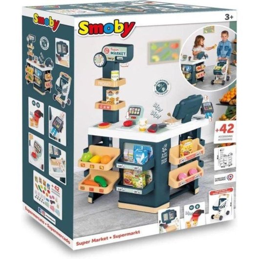 Gioco di Ruolo Supermercato Smoby con Carrello e 42+ Accessori
