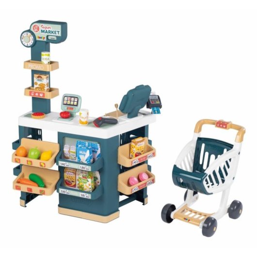 Gioco di Ruolo Supermercato Smoby con Carrello e 42+ Accessori